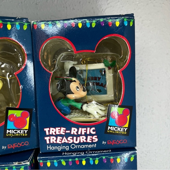 ENESCO DISNEY TREE-RIFIC TREASURES Mickey Mouse Christmas Ornaments Lot Of 4 - Picture 4 of 11